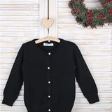 Girls' Classic Knit Cardigan Long Sleeve Button Closure Sweater 2 Years to 12 Years LILAX