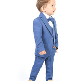 Boys 5-Piece Slim Fit Textured Formal Suit Set