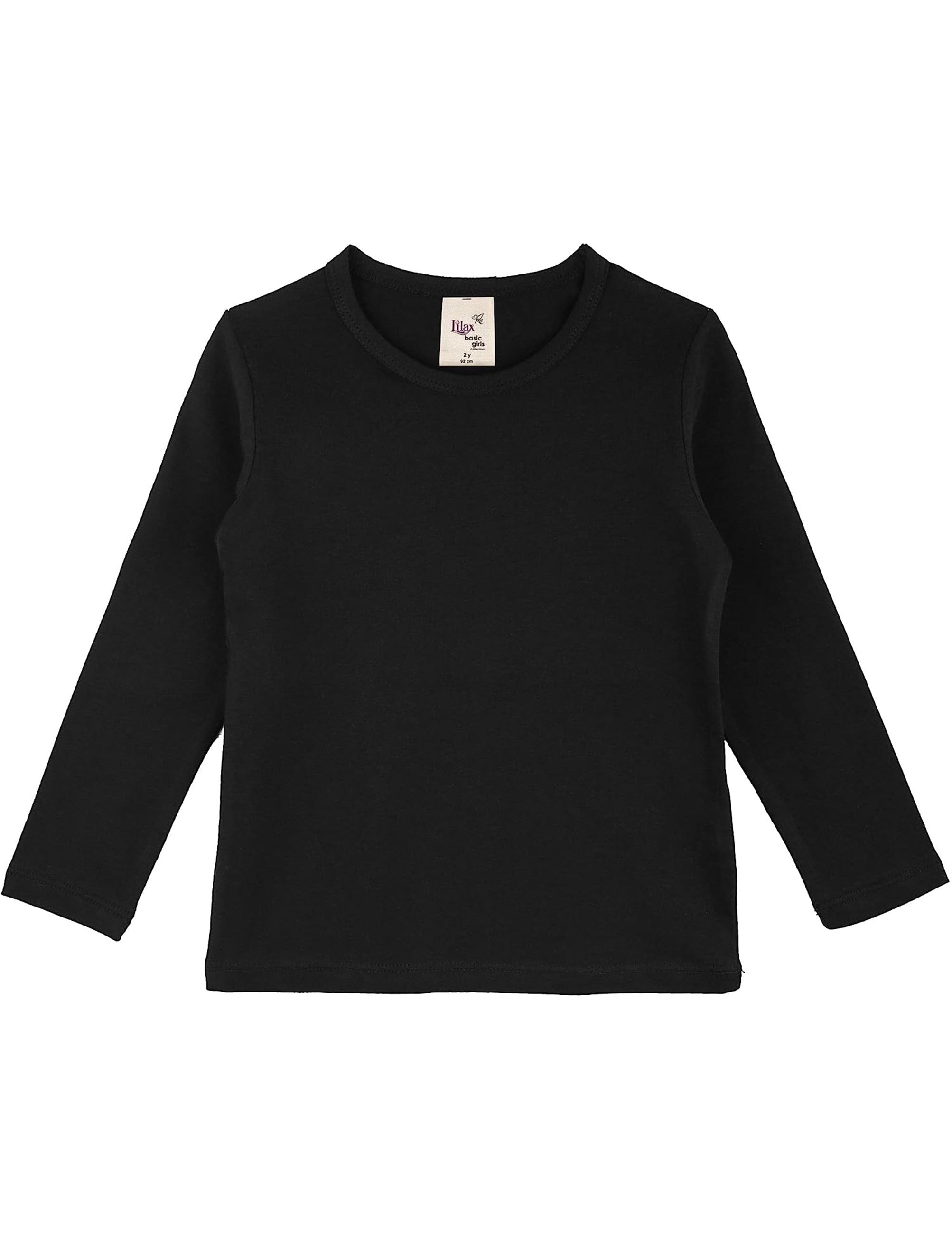 Girls cotton basic solid crewneck t-shirt; best for baby girl clothes & christmas gift ideas