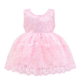 Lilax Baby Girls' Lace Floral Embroidered Dress with Matching Shoes and Headband, 0-6 Months Christening Baptism Dress