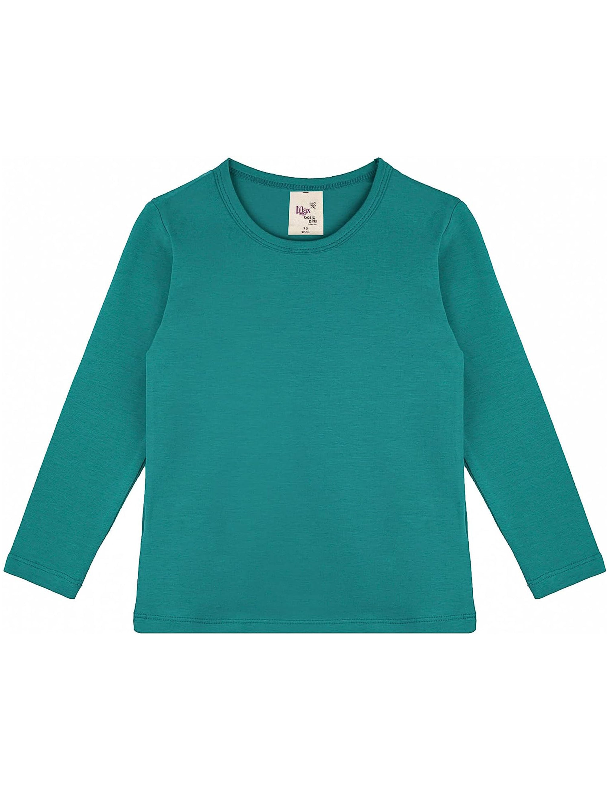 Girls cotton basic solid crewneck t-shirt; best for baby girl clothes & christmas gift ideas