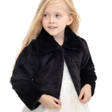 Girls Buttoned Oversize Collared Bolero Shrug