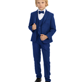 Boys 5-Piece Slim Fit Textured Formal Suit Set