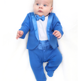 Baby Boy Bow-Tied Tuxedo Footie