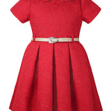 Little Girls' Occasion Dress with Shimmer Belt Flocked LILAX