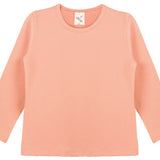 Girls' Basic Crewneck Long Sleeve Cotton T-Shirt  / 5 to 7 Years lilax