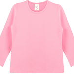 Girls' Basic Crewneck Long Sleeve Cotton T-Shirt  / 5 to 7 Years lilax