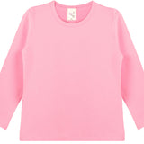 Girls' Basic Crewneck Long Sleeve Cotton T-Shirt  / 5 to 7 Years lilax