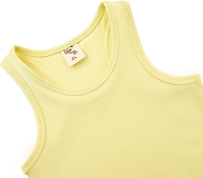 Girls' Soft Solid Cotton Blend Racerback Tank Top / 11-12 Years LILAX