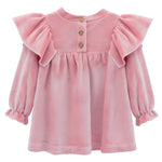 Baby velvet dress with ruffle shouders; perfect for baby girl clothes and Christmas gift ideas  