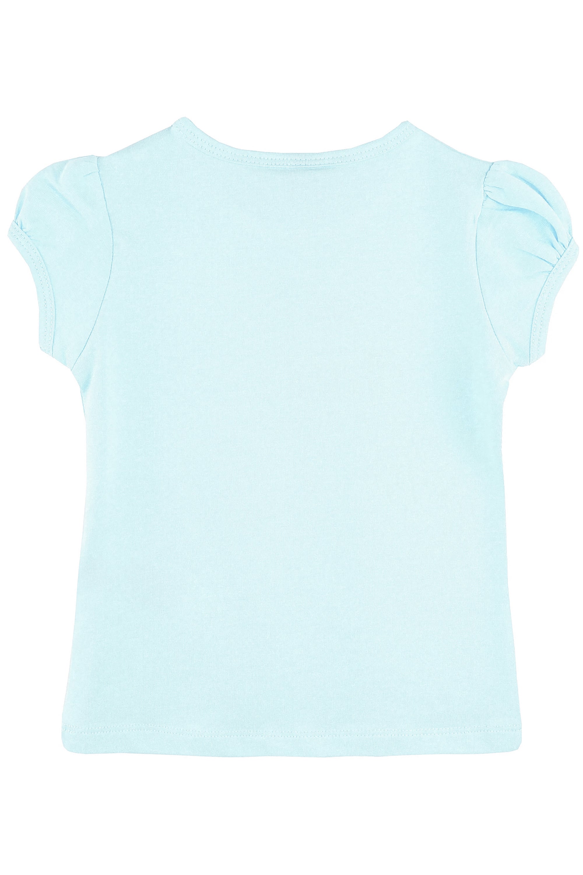 Girls' Basic Cotton T-Shirt  Short Puff Sleeve Crewneck / 11-12 Years LILAX