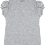 Girls' Basic Cotton T-Shirt  Short Puff Sleeve Crewneck / 11-12 Years LILAX