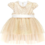 Baby Girls' Sparkly Tulle Dress, Glitter Polka Dots Princess Gown with Matching Headband and Shoes LILAX