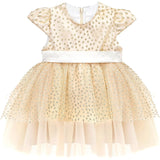 Baby Girls' Sparkly Tulle Dress, Glitter Polka Dots Princess Gown with Matching Headband and Shoes LILAX