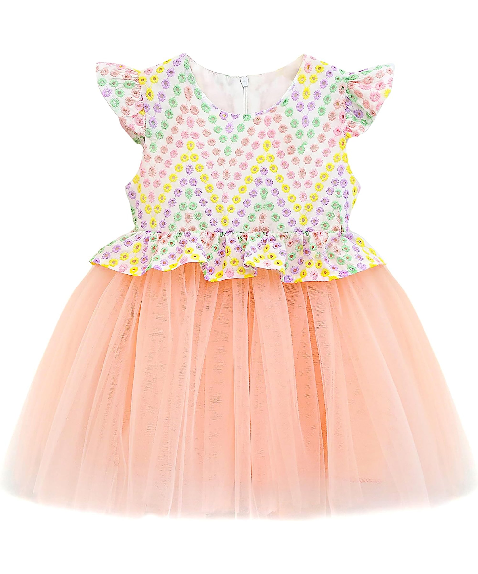 Baby girl ruffle waistline detailed dress with tulle skirt: perfect for baby girl clothes & christmas gift ideas 