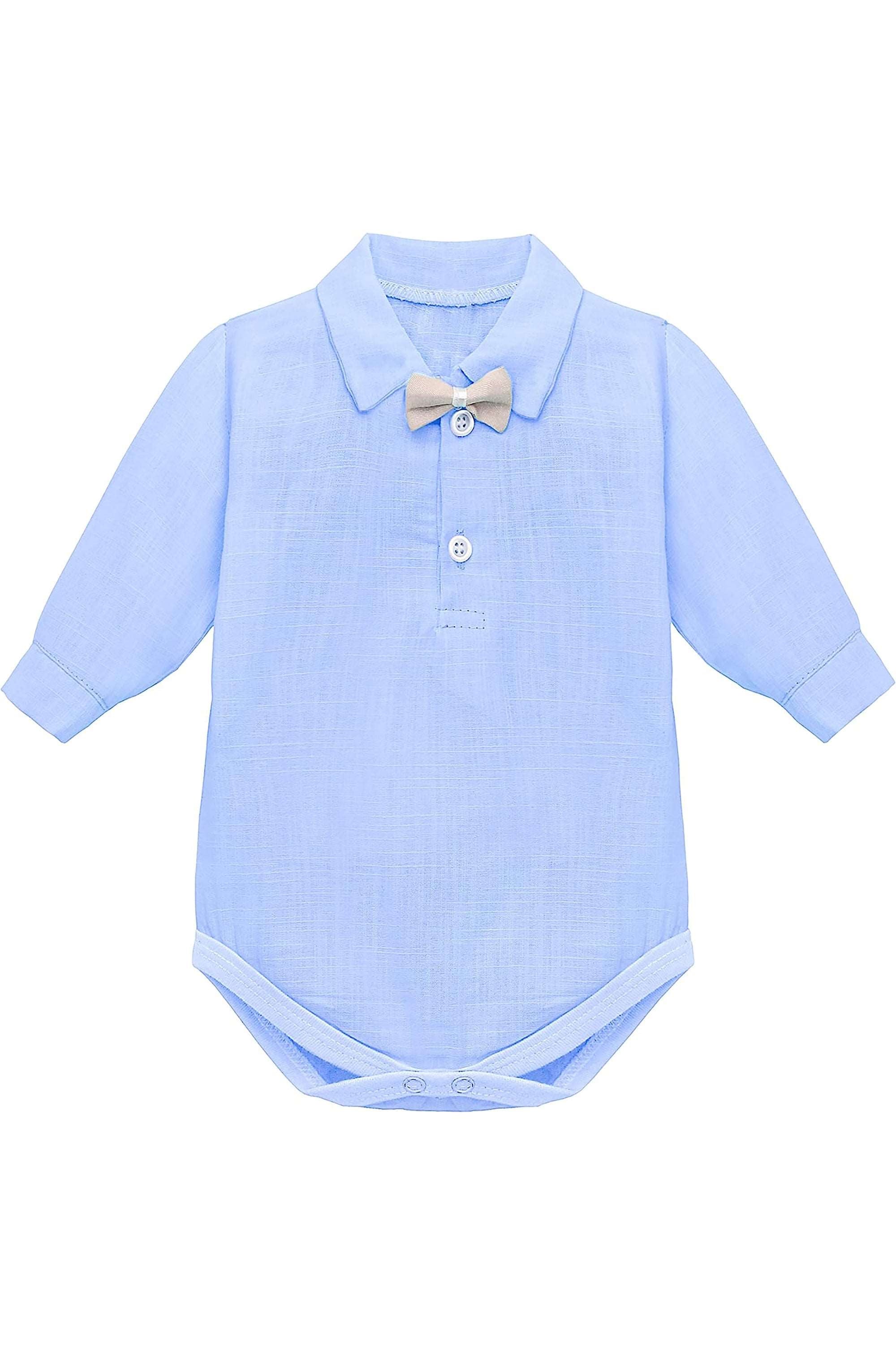 Boys cotton suit set with bodysuit with pants and suspender set; perfect for baby boy clothes & christmas gift ideas