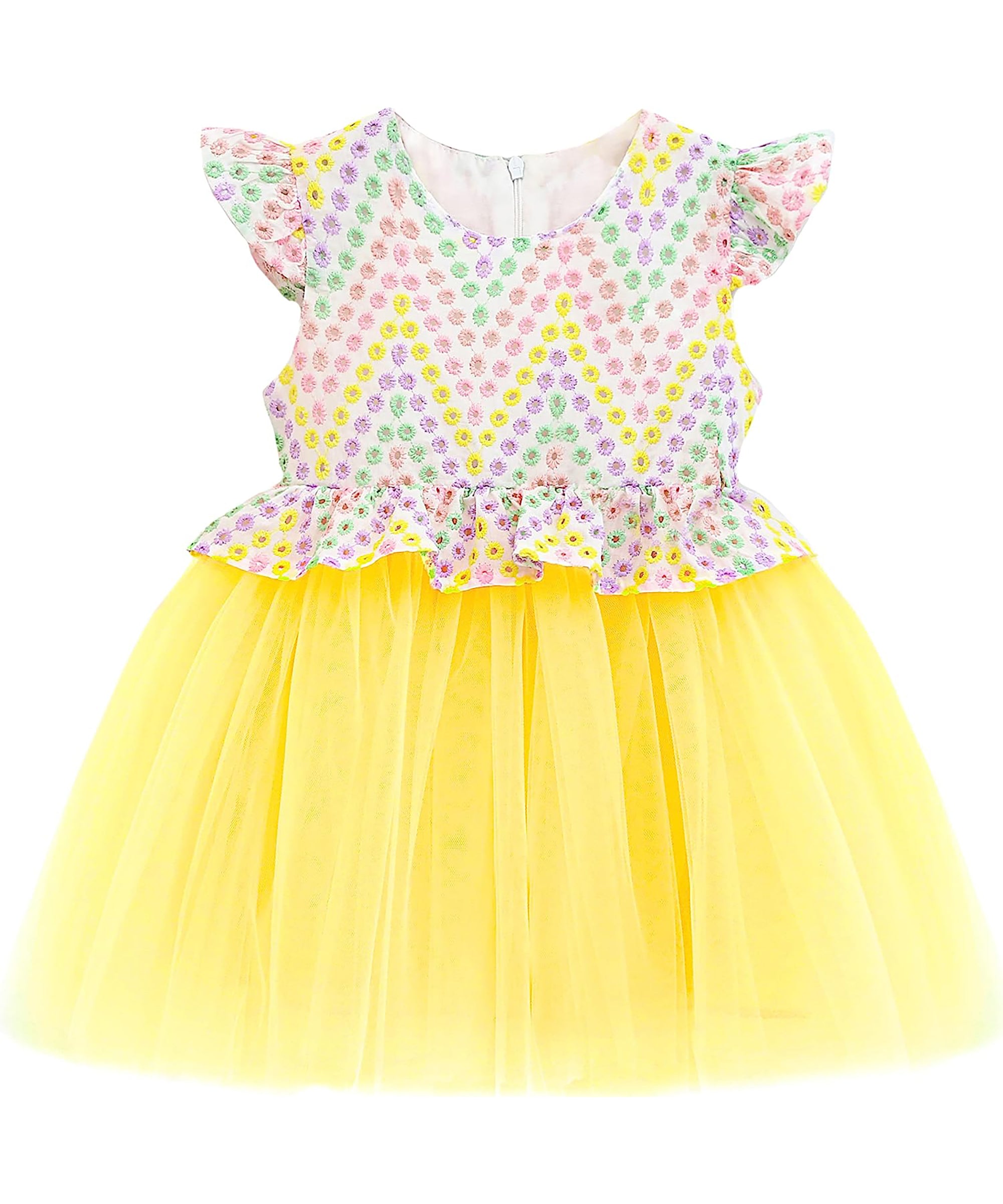 Baby girl ruffle waistline detailed dress with tulle skirt: perfect for baby girl clothes & christmas gift ideas 