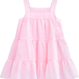 Baby girls layered cotton squareneck dress; perfect for baby girl clothes & christmas gift ideas