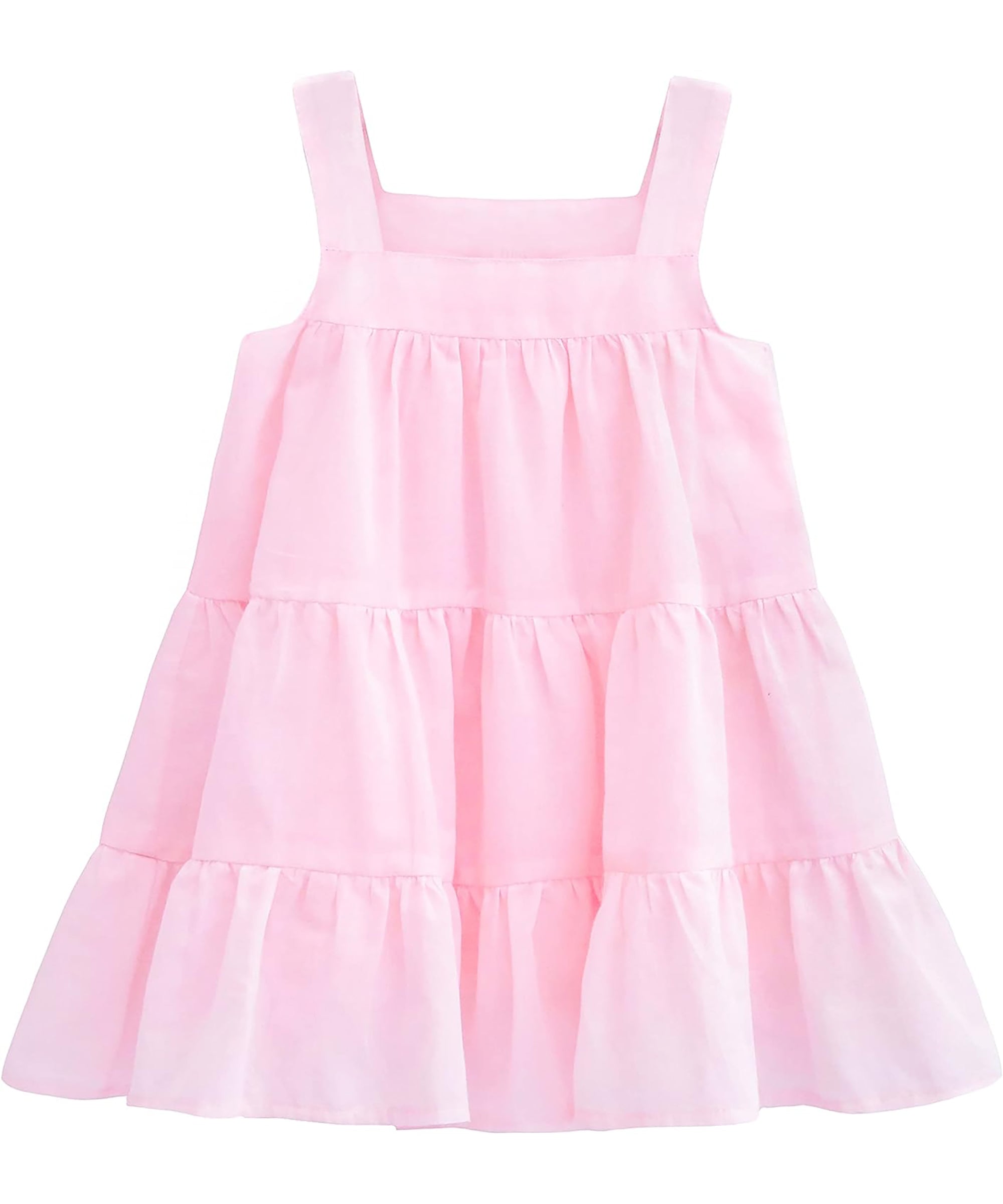 Baby girls layered cotton squareneck dress; perfect for baby girl clothes & christmas gift ideas  