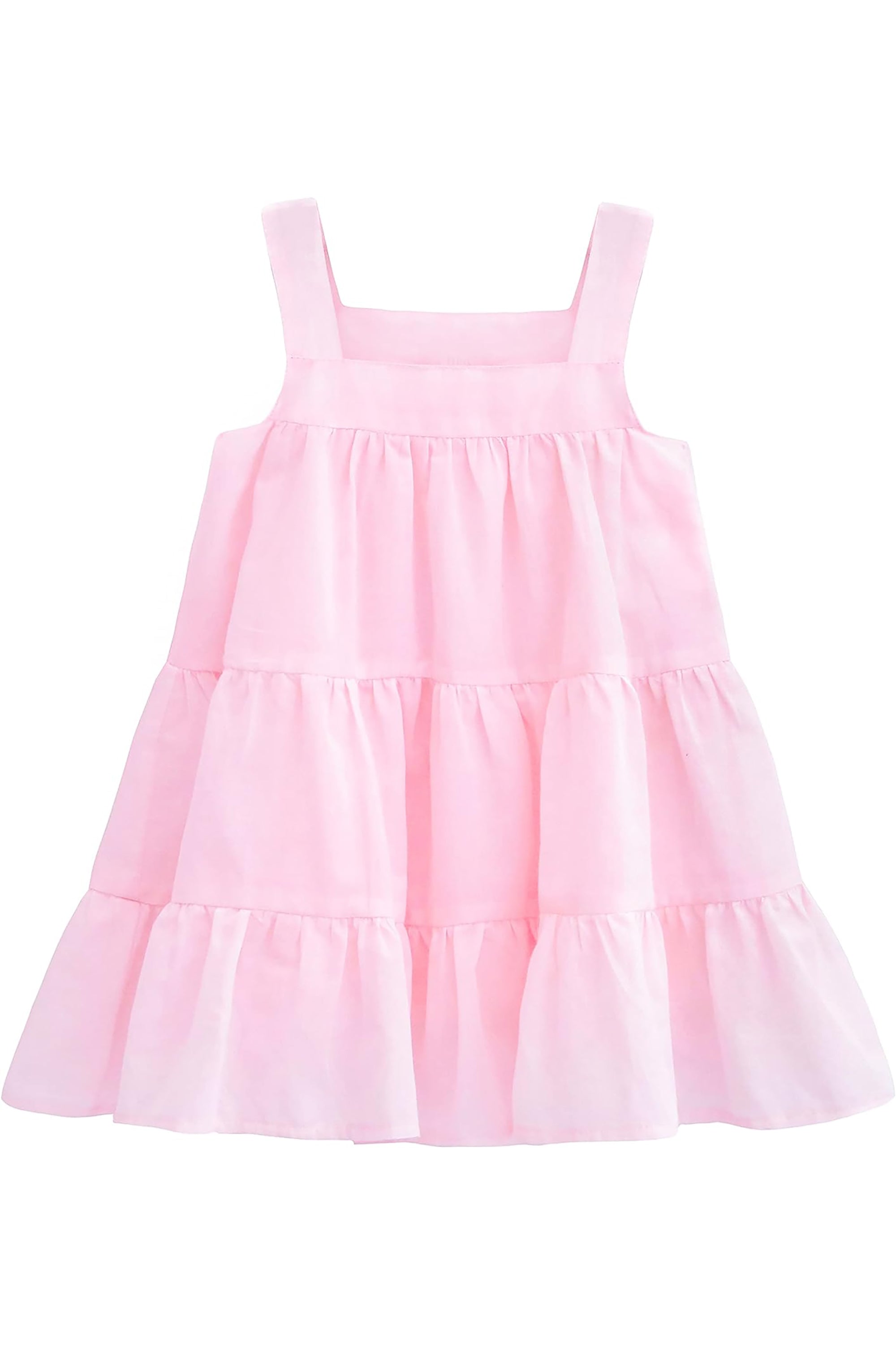 Baby girls layered cotton squareneck dress; perfect for baby girl clothes & christmas gift ideas