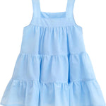 Baby girls layered cotton squareneck dress; perfect for baby girl clothes & christmas gift ideas