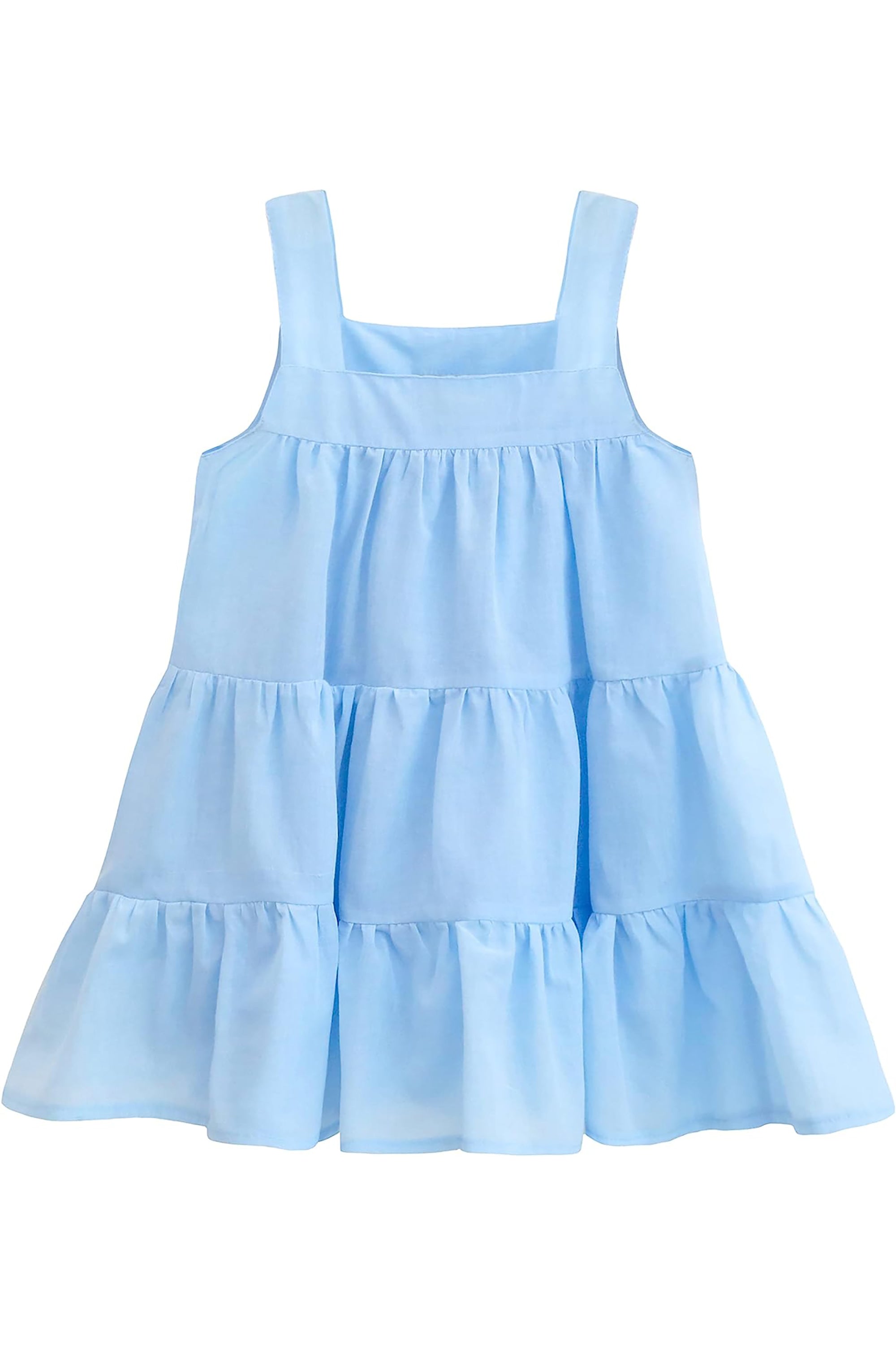 Baby girls layered cotton squareneck dress; perfect for baby girl clothes & christmas gift ideas