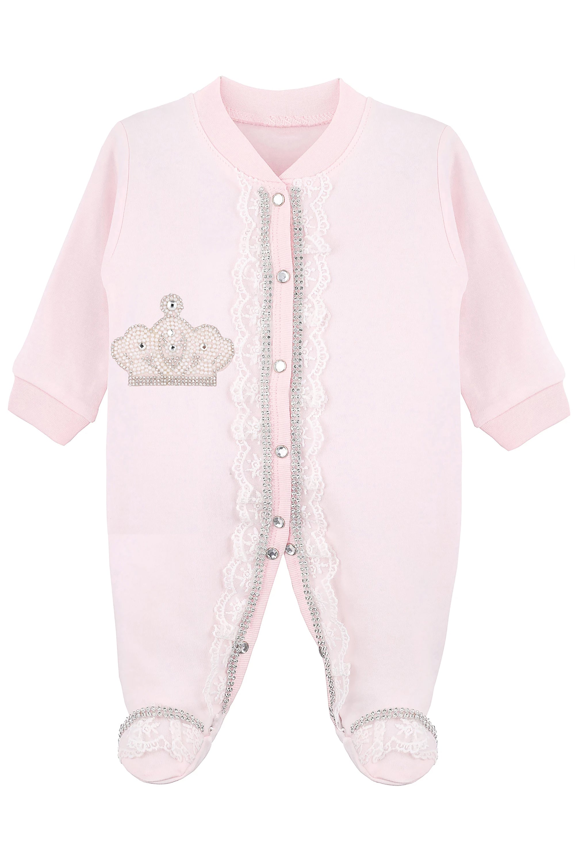 Jeweled Crown Layette Gift Set for Baby Girls: 3 Pieces LILAX