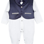 Regal and Handsome: 5-Piece Layette Gift Set with Jeweled Crown Tuxedo for Baby Boys (0-3 Months) LILAX