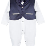 Regal and Handsome: 5-Piece Layette Gift Set with Jeweled Crown Tuxedo for Baby Boys (0-3 Months) LILAX