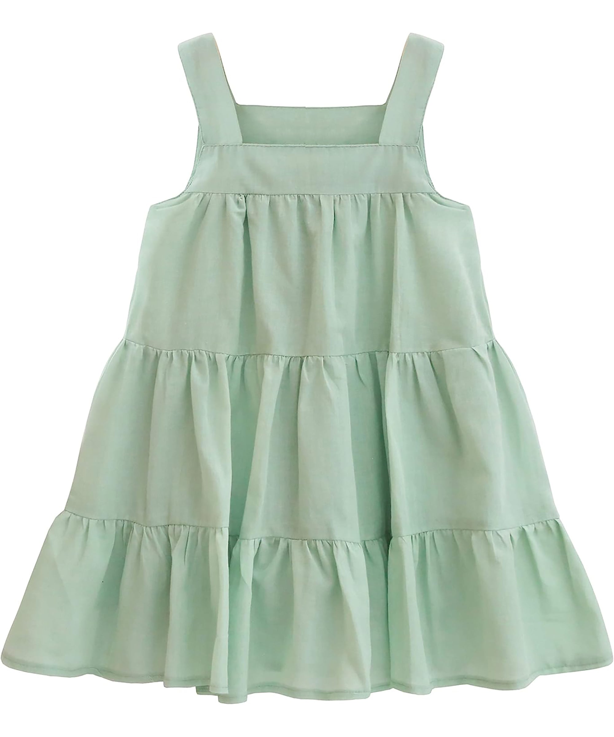 Baby girls layered cotton squareneck dress; perfect for baby girl clothes & christmas gift ideas  