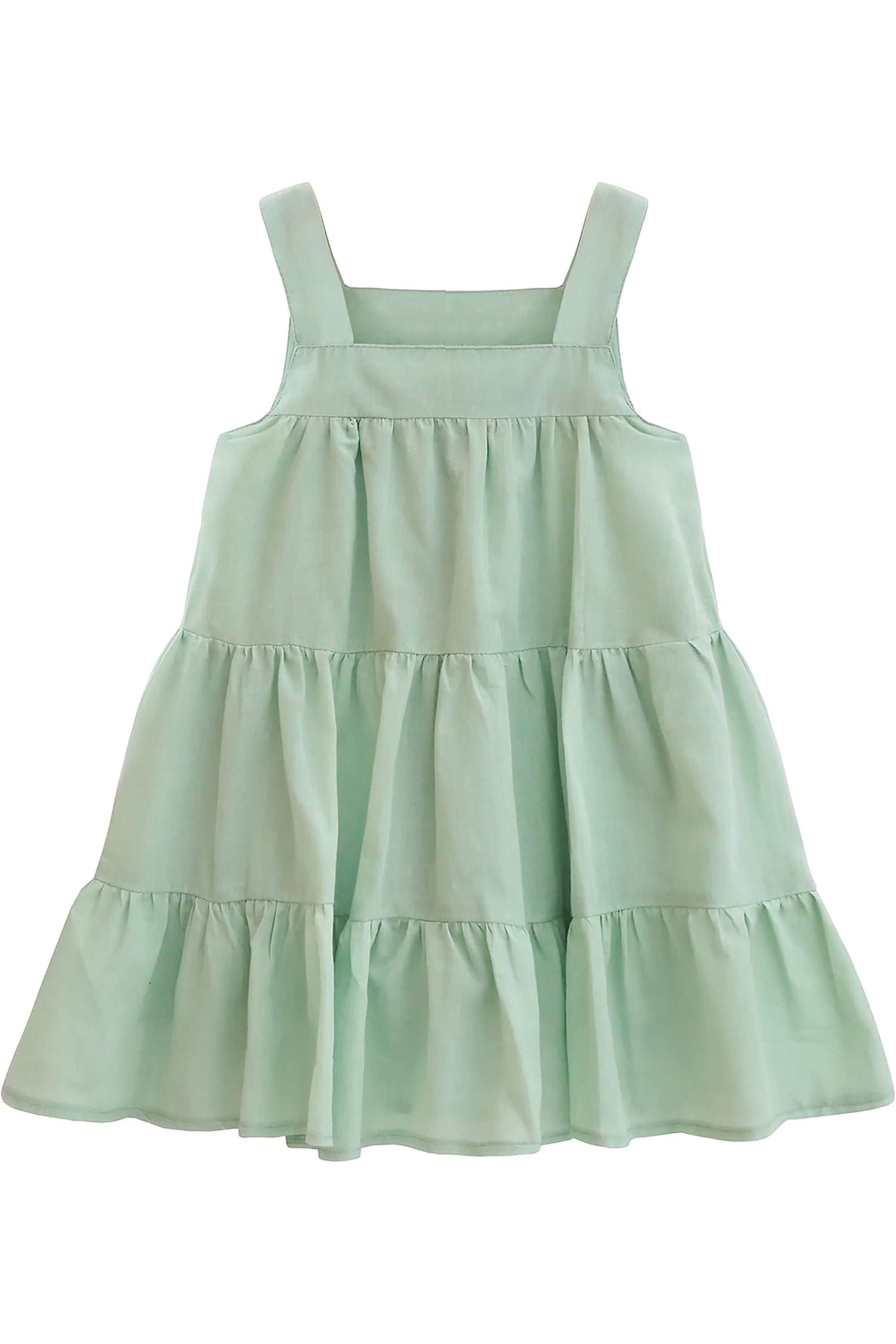 Baby girls layered cotton squareneck dress; perfect for baby girl clothes & christmas gift ideas