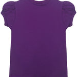 Girls' Basic Cotton T-Shirt  Short Puff Sleeve Crewneck / 11-12 Years LILAX