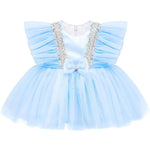 Baby Girls' Sequined Tulle Dress Ruffle Sleeve 3 Piece Gift Set For Newborns LILAX