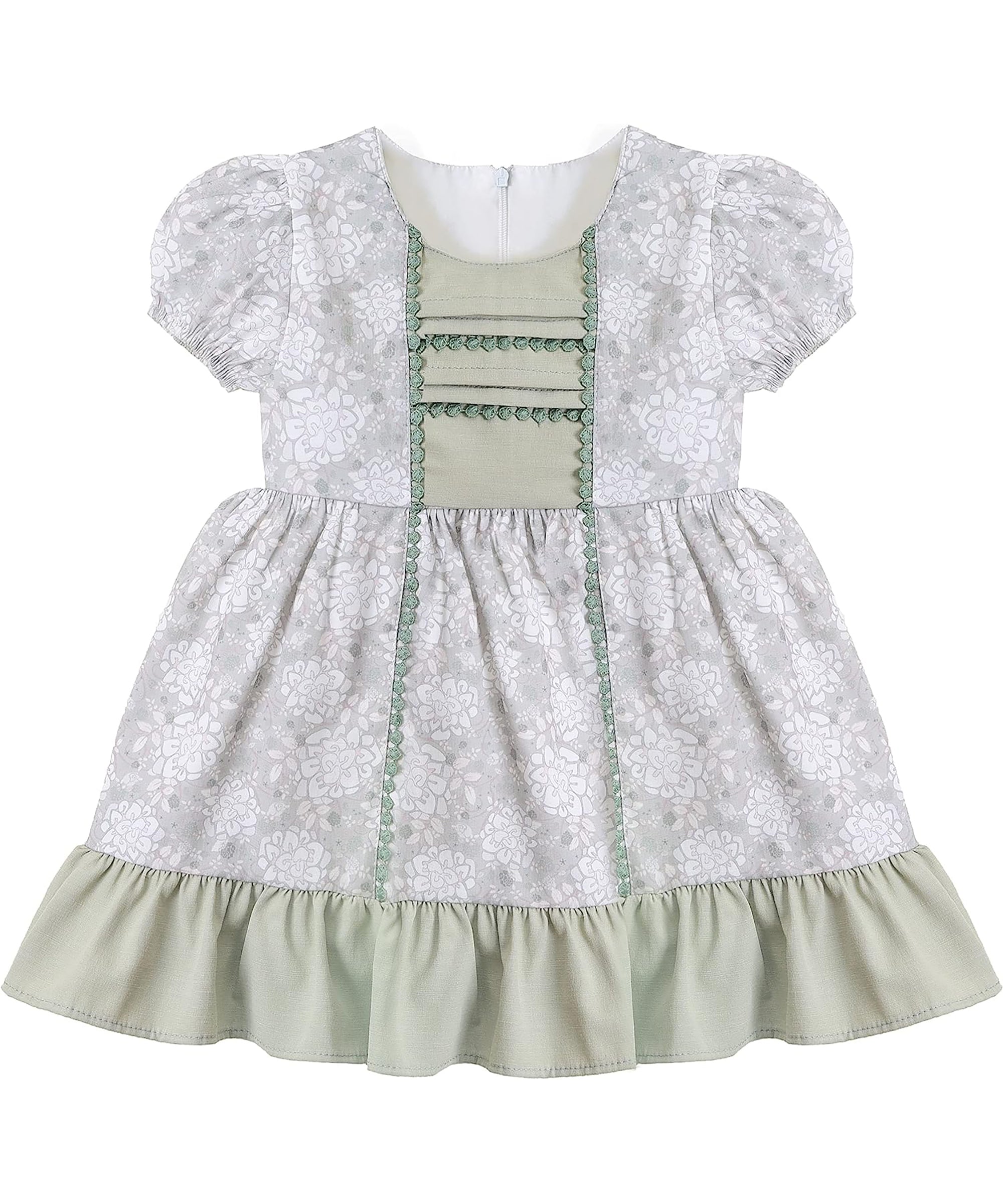 Baby girls layered cotton short sleeve flower designed dress; perfect for baby girl clothes & christmas gift ideas  