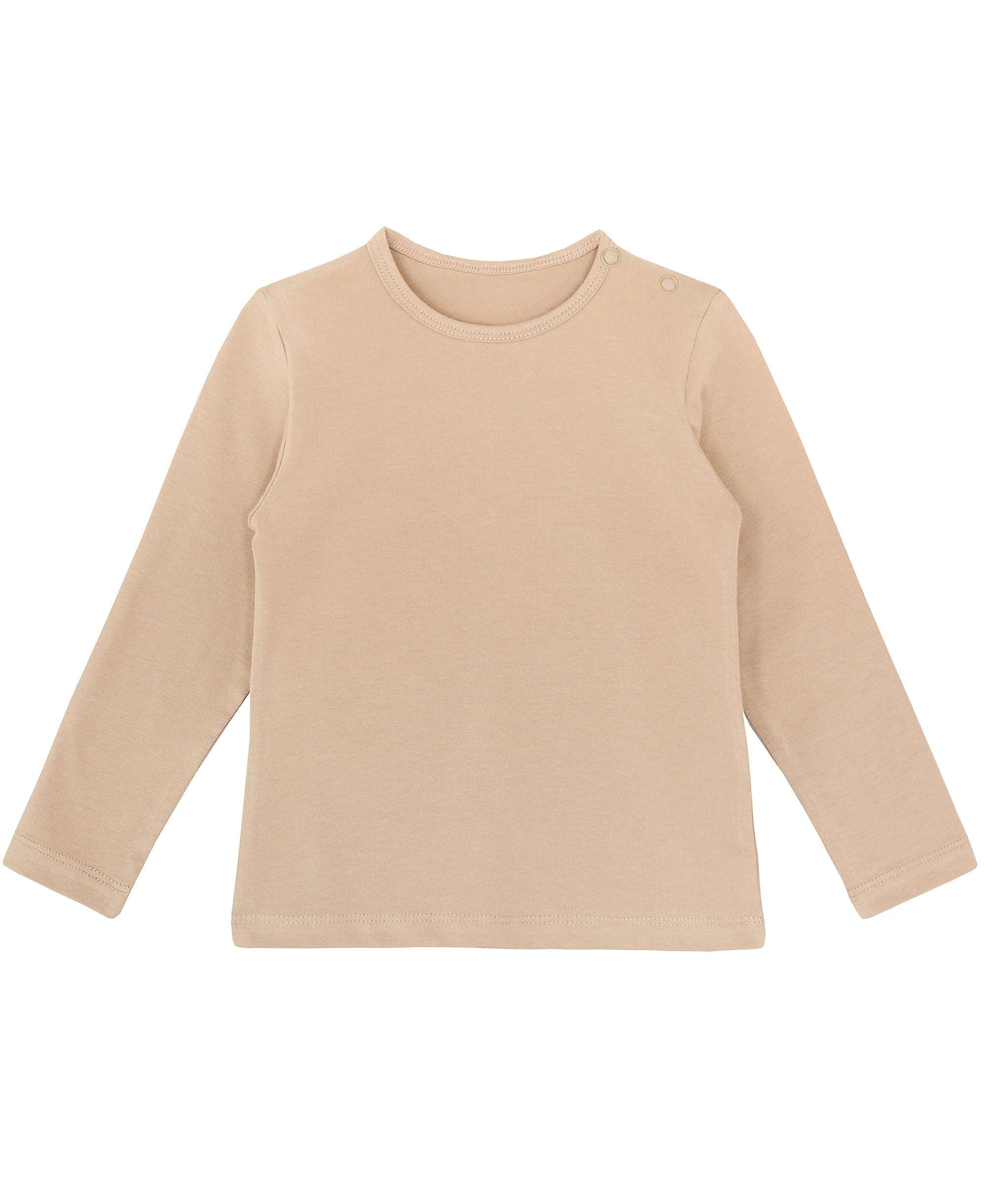 Girls cotton basic solid crewneck long sleeve t-shirt; perfect for baby girl clothes & christmas gift ideas