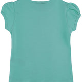 Girls' Basic Cotton T-Shirt  Short Puff Sleeve Crewneck / 11-12 Years LILAX