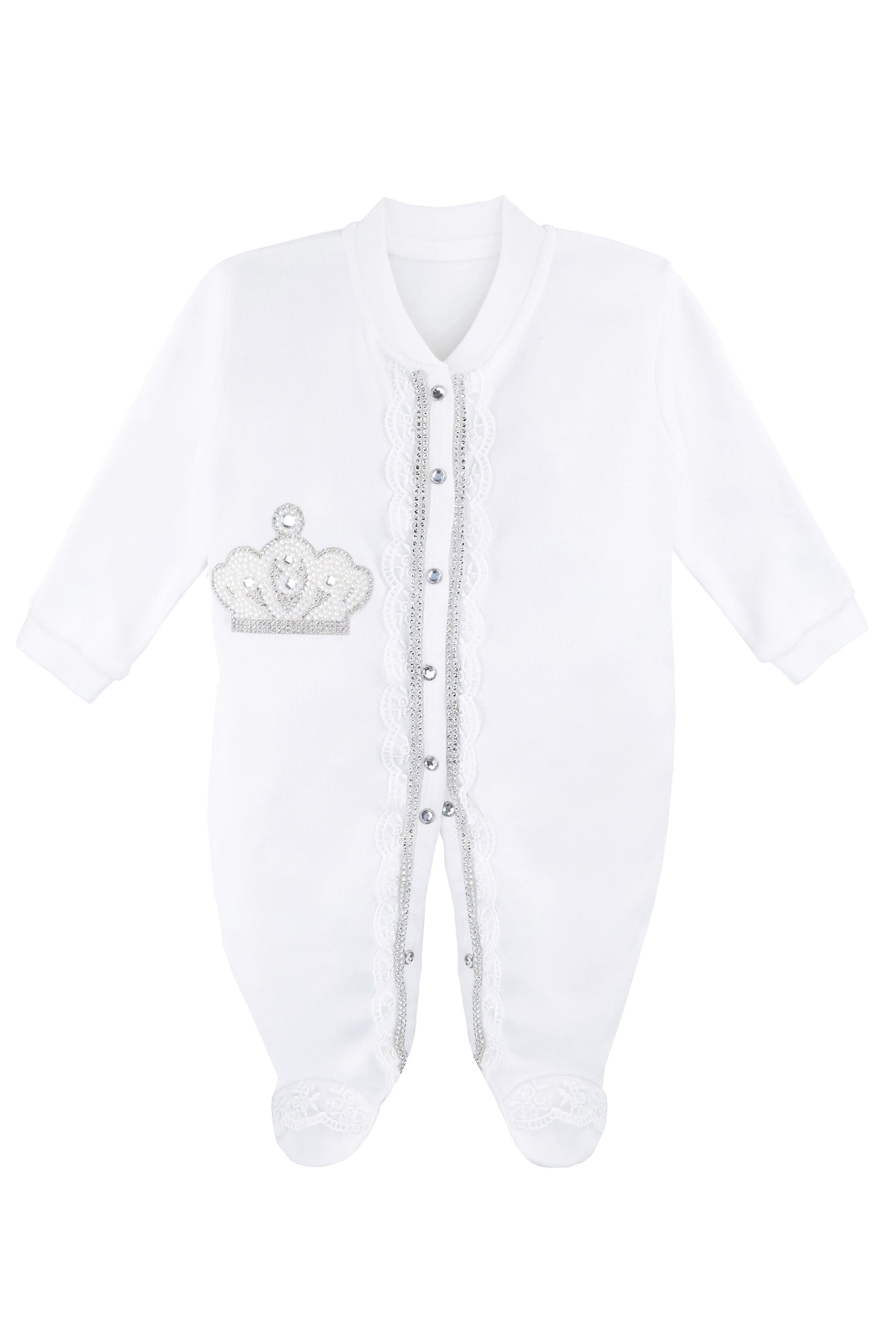 Jeweled Crown Layette Gift Set for Baby Girls: 3 Pieces LILAX