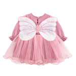 Princess Dress for Baby Girl with Long Sleeve Butterfly Wing and Tulle Perfect for Parties LILAX