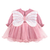 Princess Dress for Baby Girl with Long Sleeve Butterfly Wing and Tulle Perfect for Parties LILAX