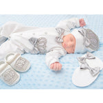 Gift Set for Newborn Baby Boy with Crown Jewels Layette 4 Piece LILAX