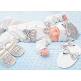 Gift Set for Newborn Baby Boy with Crown Jewels Layette 4 Piece LILAX