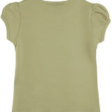 Girls' Basic Cotton T-Shirt  Short Puff Sleeve Crewneck / 11-12 Years LILAX