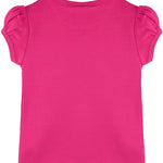 Girls' Basic Cotton T-Shirt  Short Puff Sleeve Crewneck / 11-12 Years LILAX