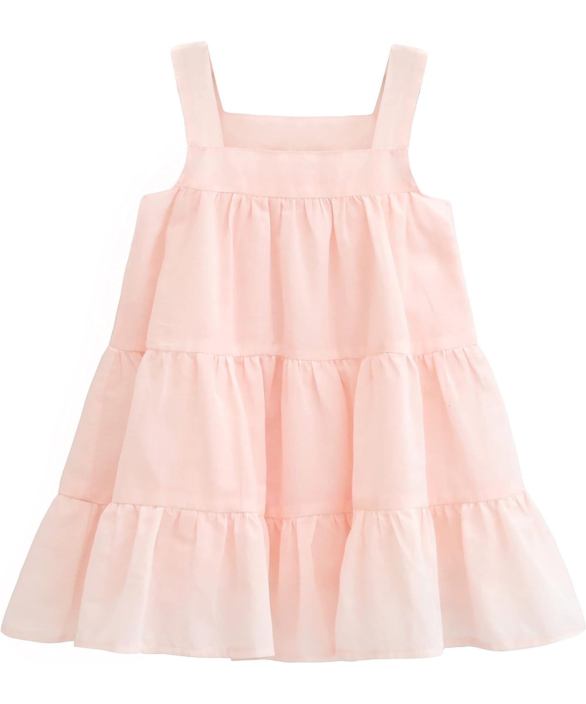 Baby girls layered cotton squareneck dress; perfect for baby girl clothes & christmas gift ideas  