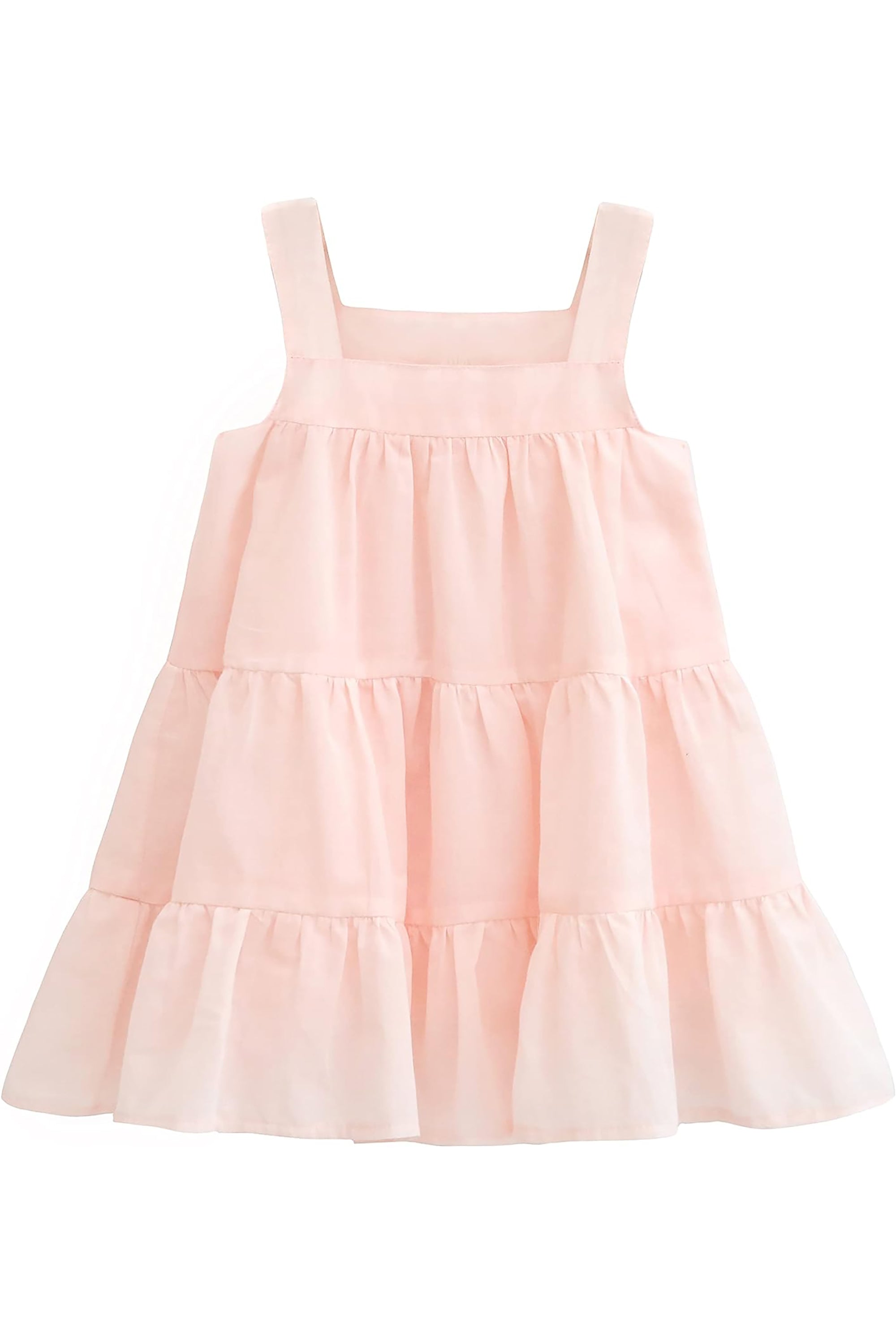 Baby girls layered cotton squareneck dress; perfect for baby girl clothes & christmas gift ideas