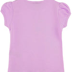 Girls' Basic Cotton T-Shirt  Short Puff Sleeve Crewneck / 11-12 Years LILAX