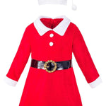 Little & Youth Girls' Christmas Santa Holiday Dress with Hat & Belt LILAX