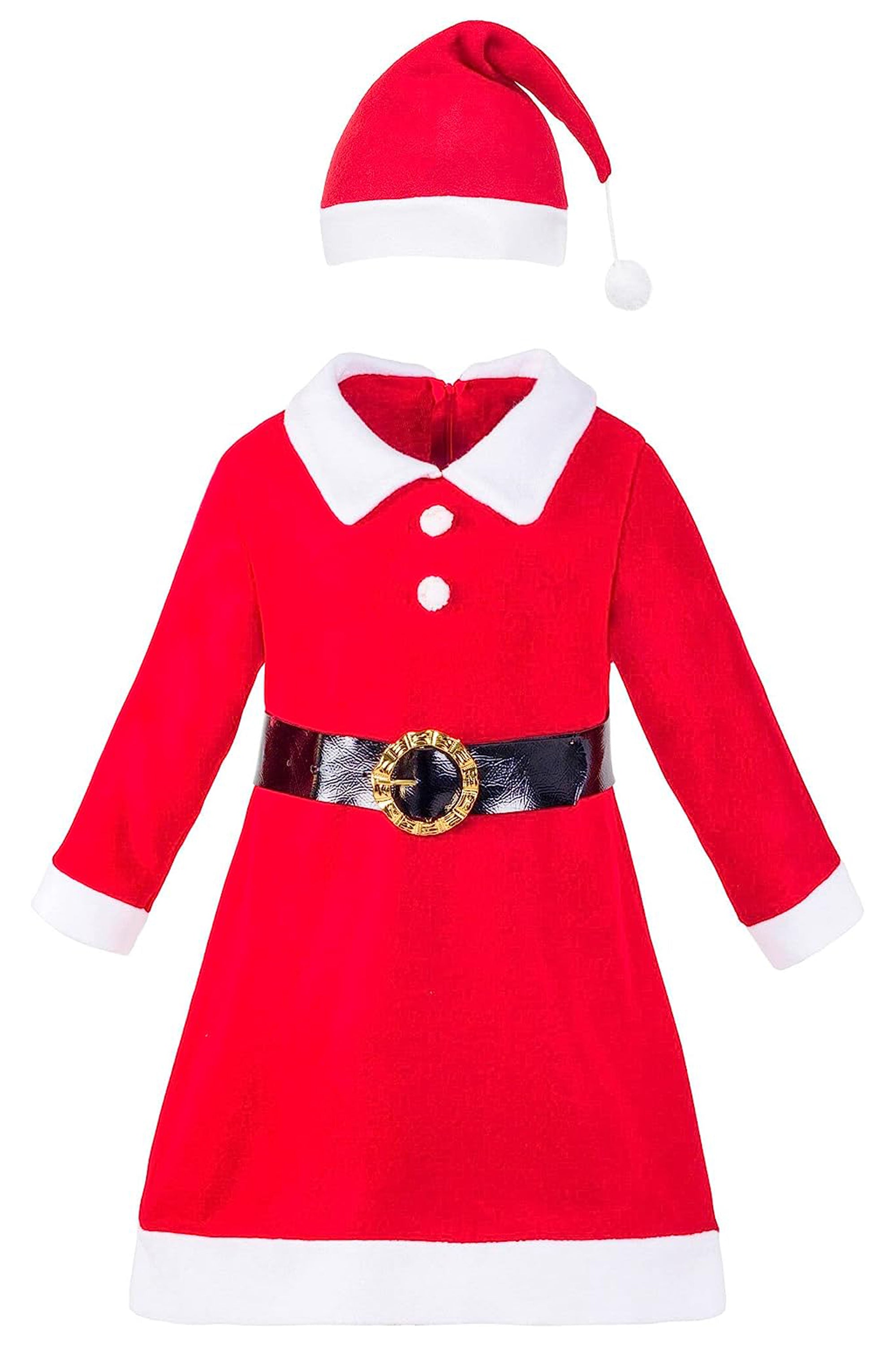 Little & Youth Girls' Christmas Santa Holiday Dress with Hat & Belt LILAX