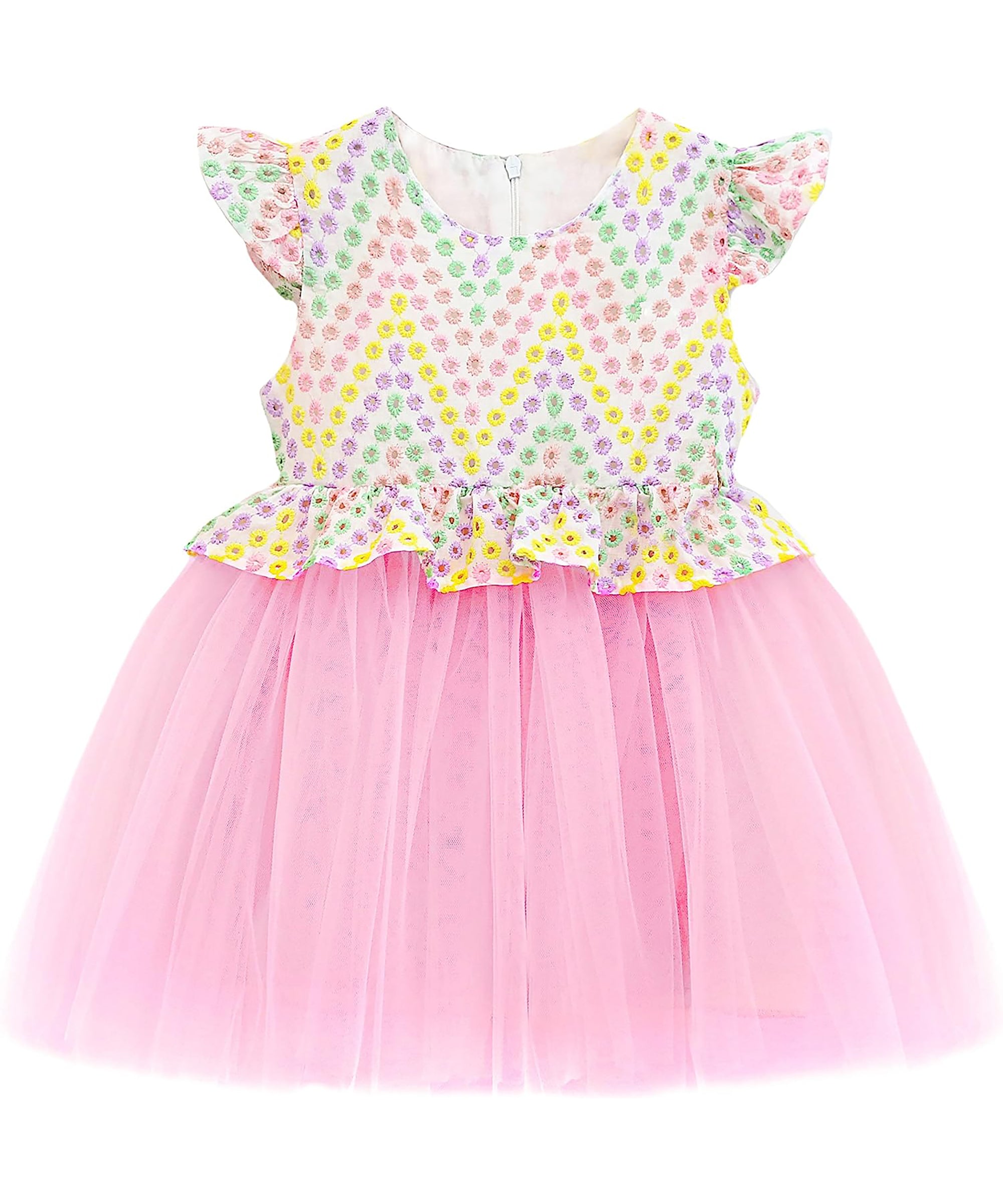 Baby girl ruffle waistline detailed dress with tulle skirt: perfect for baby girl clothes & christmas gift ideas 