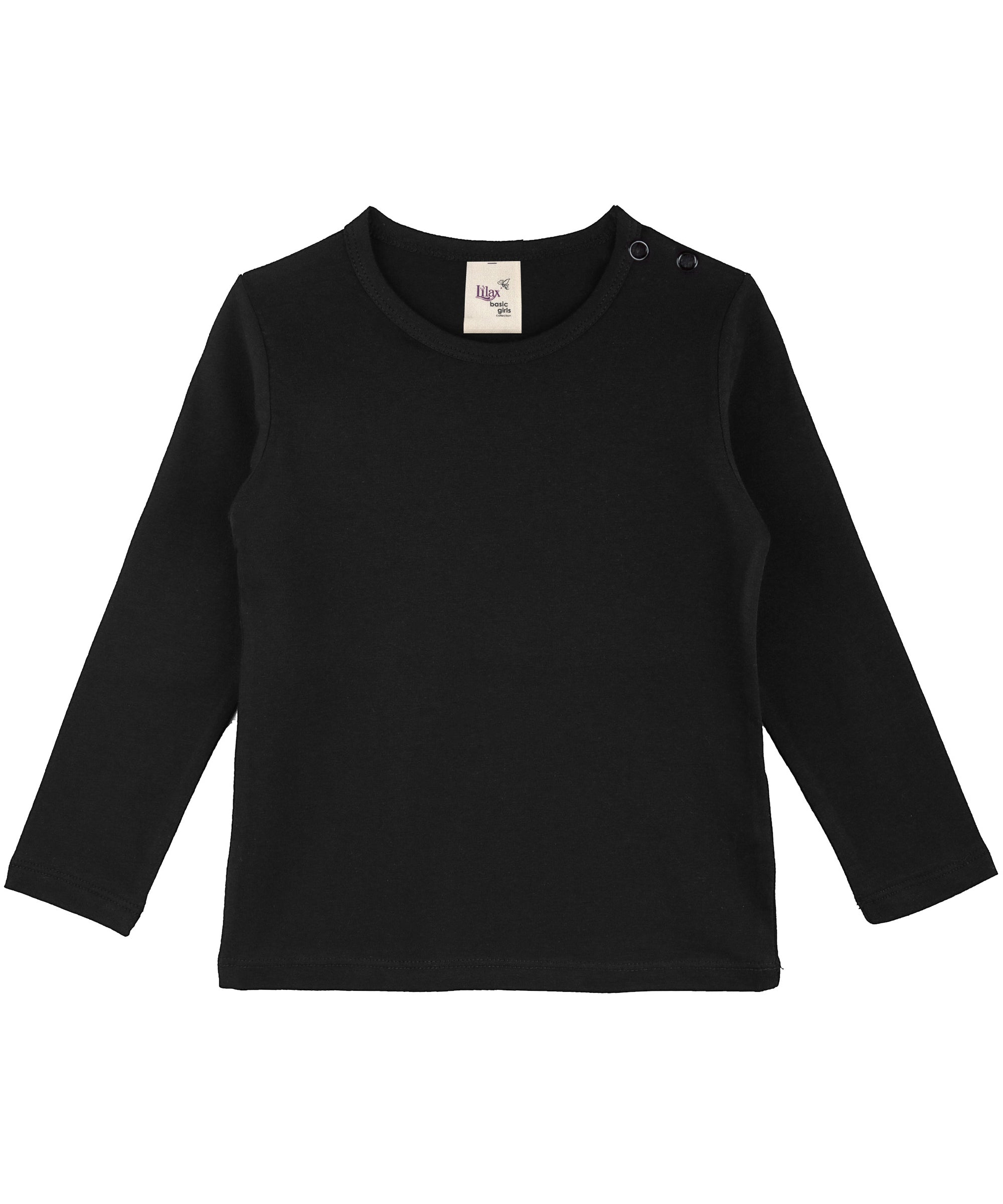 Girls cotton basic solid crewneck long sleeve t-shirt; perfect for baby girl clothes & christmas gift ideas